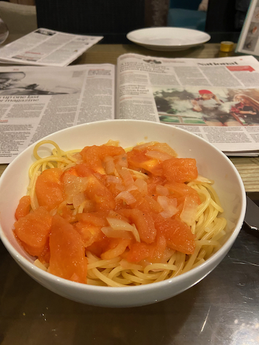 Spaghetti or Vermicelli with Tomatoes and Brandy