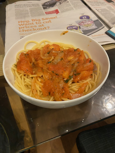 Spaghetti or Vermicelli with Tomatoes, Garlic and Onion