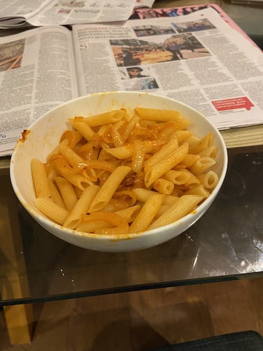 Pasta (Penne, Mezze Zite, Zite) with Onions