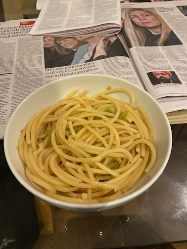 Spaghetti or Vermicelli with Celery Sauce