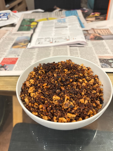 Veneto-style Bucatini or Tagliatelle with Walnuts and Sugar