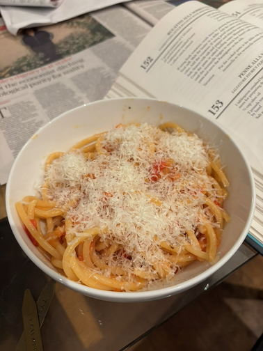 Sorrentino-style Bucatini with Mozzarella and Tomato