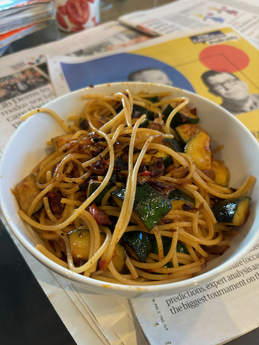 Spaghetti with Zucchini and Tomatoes I