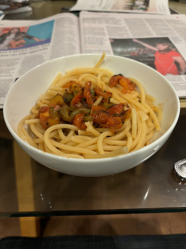 Bucatini or Linguine with Peppers I