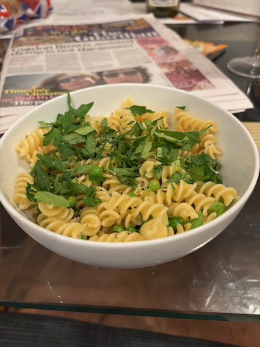 Cannolicchi and Pea Salad